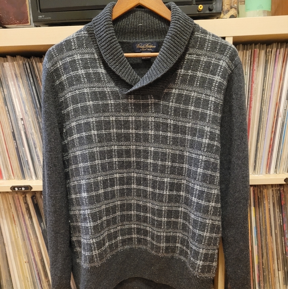 Brooks Brothers Argyle Saxxon Wool Sweater